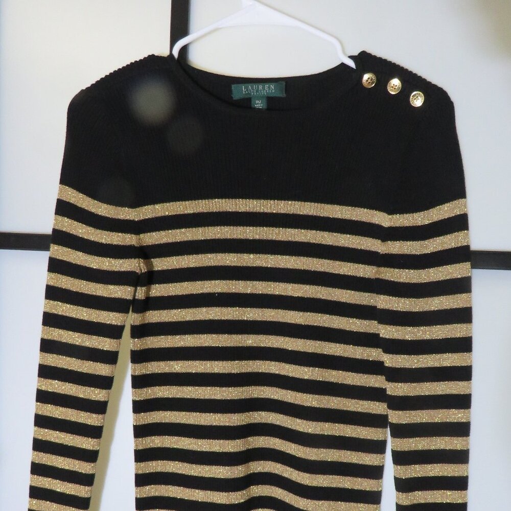 Black and Gold Lauren Striped Sweater MP